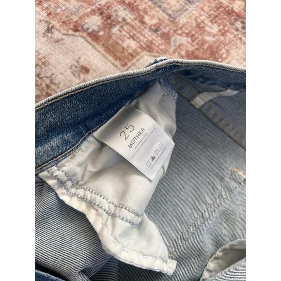 Mother The Hustler Ankle Drinking By The Pool Blue Distressed Jeans Size 25 - Picture 5 of 11